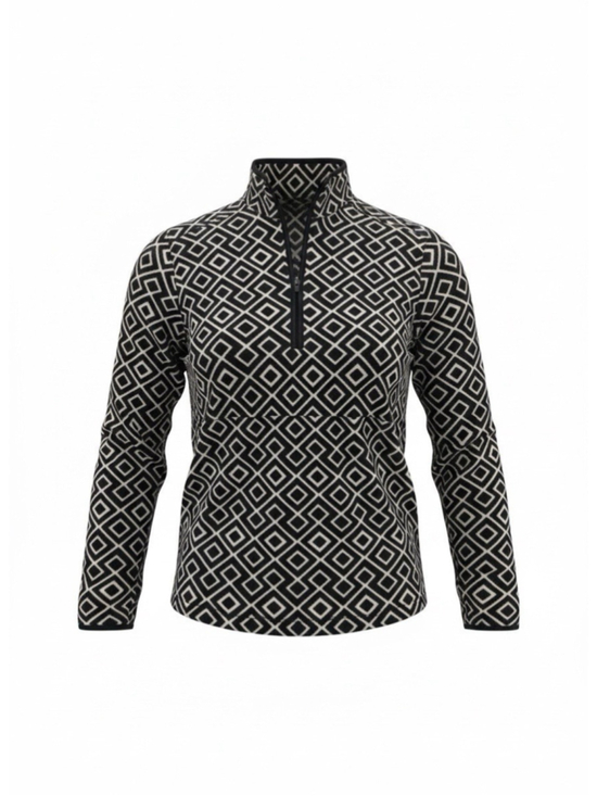 Lands' End Other - Youth Medium 14-16 Fleece Pullover-quarter Zip-black/white-Aztec Print-NEW-fall